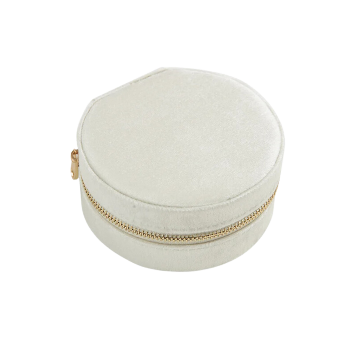 White Velvet Circle Jewelry Case - Set of 2