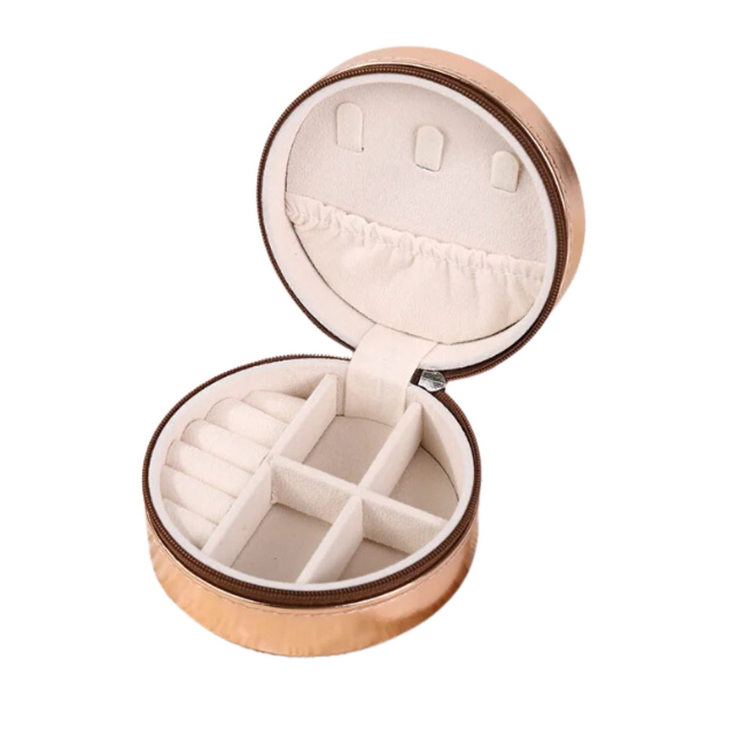 Rose Gold Faux Circle Jewelry Case - Set of 2