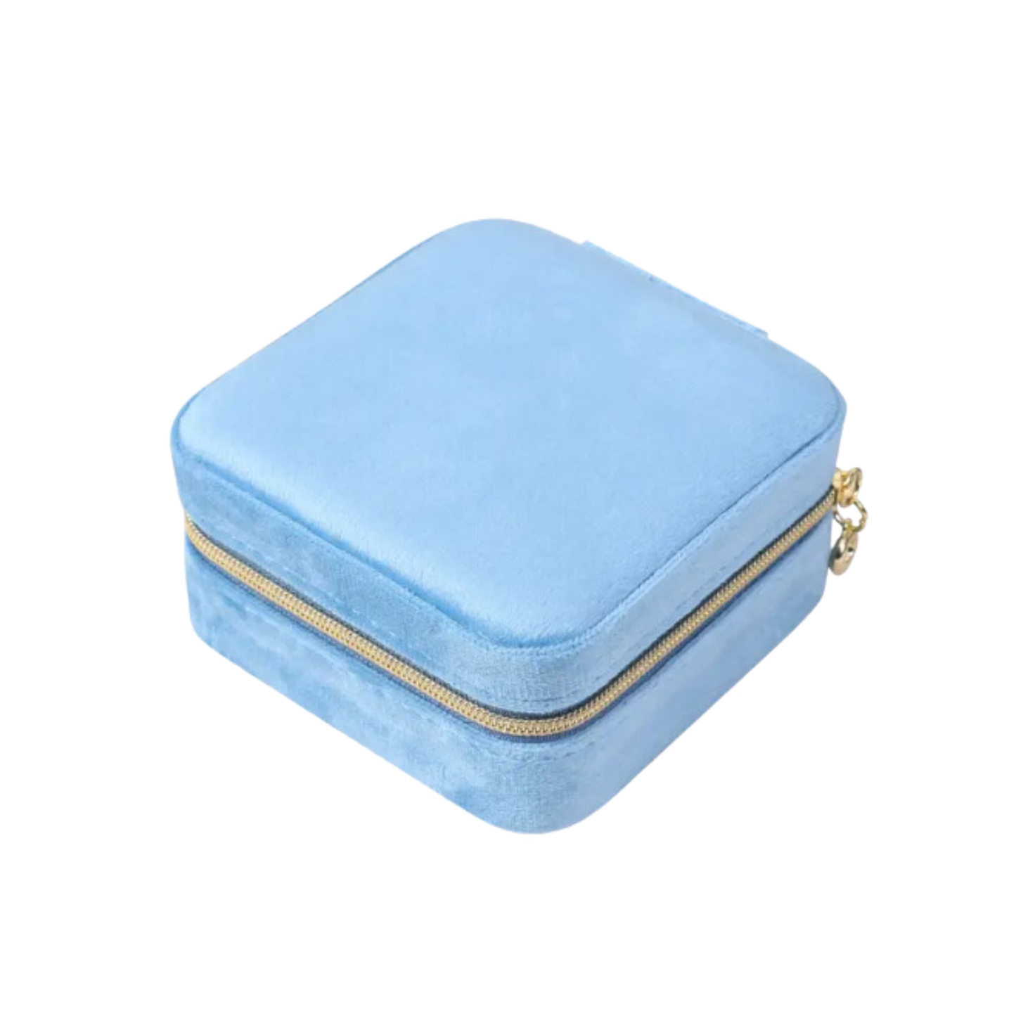 Blue Velvet Square Jewelry Case - Set of 2