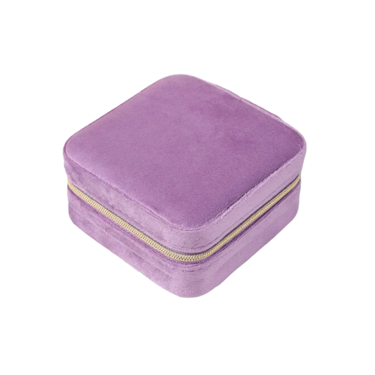 Purple Velvet  Square Jewelry Case - Set of 2