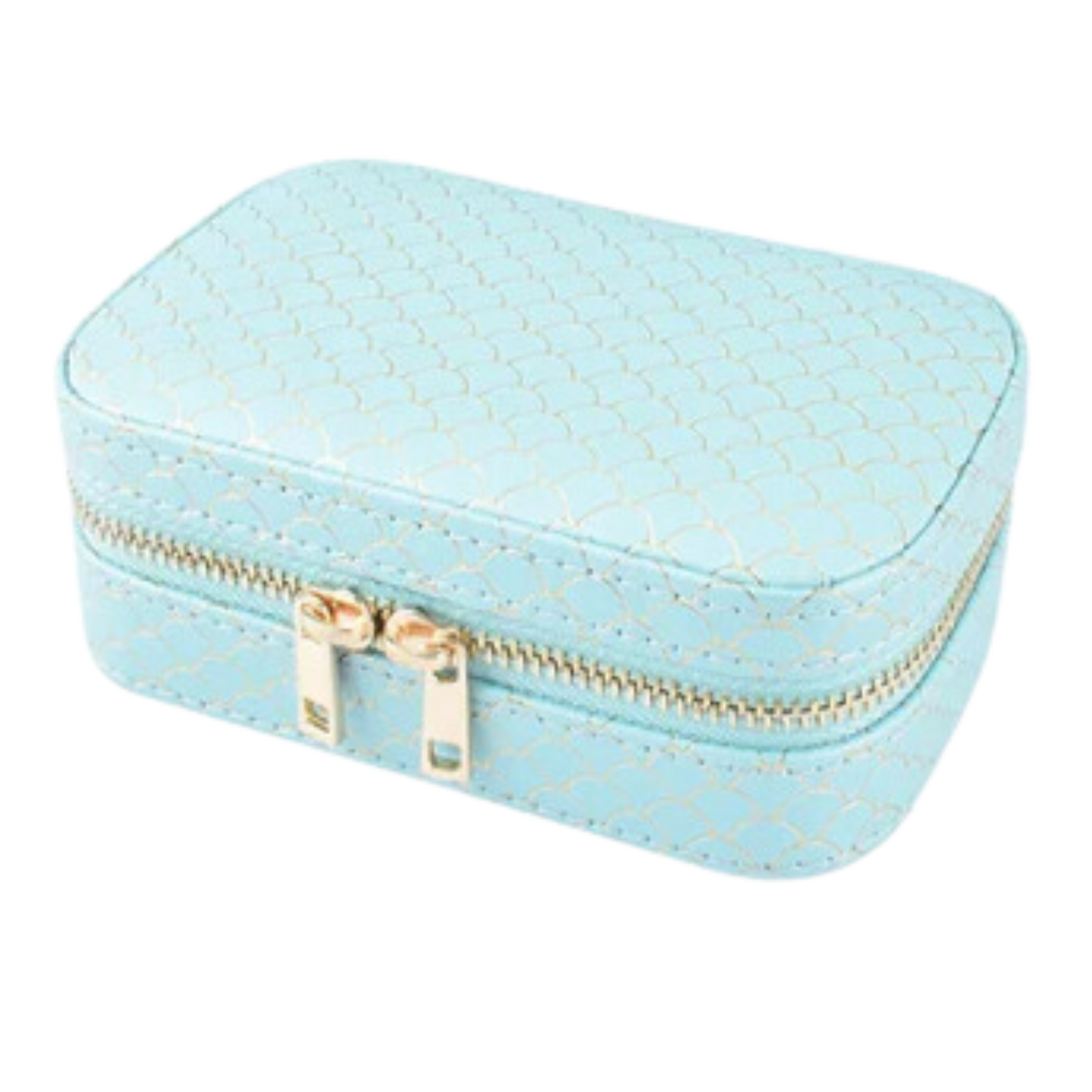 Aqua Mermaid Scale Jewelry Case - Set of 2