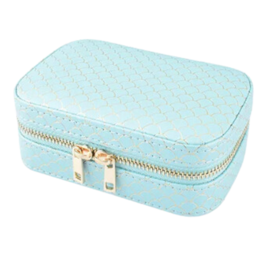 Aqua Mermaid Scale Jewelry Case - Set of 2