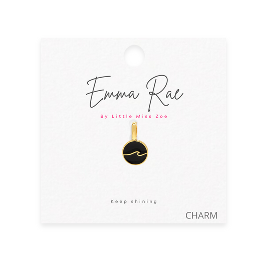 Black Wave Sparkle Charm - Set of 3