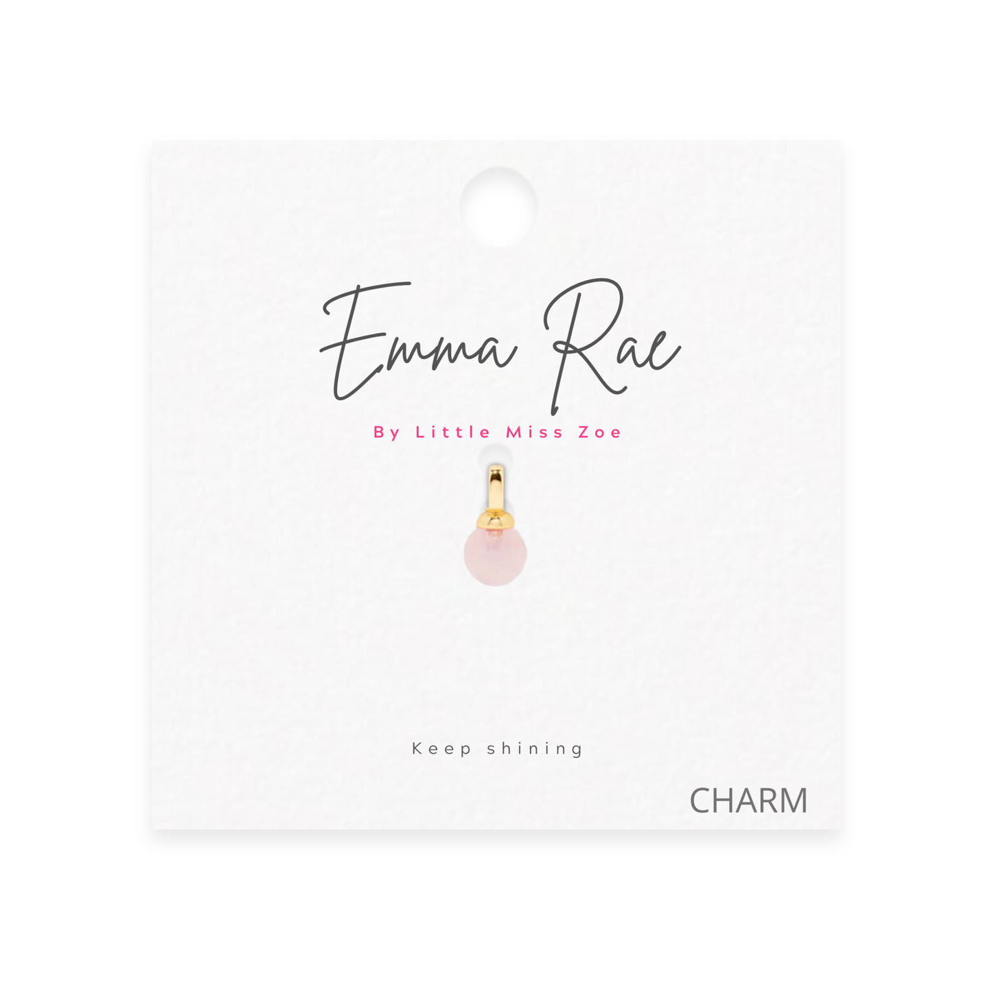 Pink Drop Sparkle Charm - Set of 3