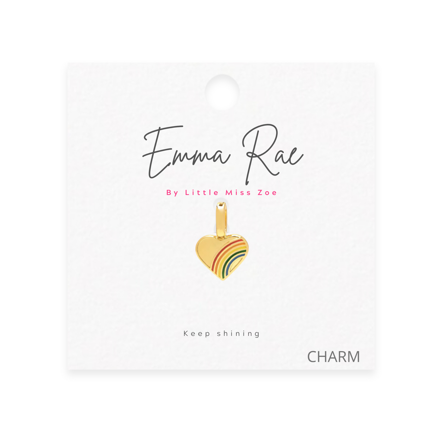 Rainbow Heart Sparkle Charm - Set of 3