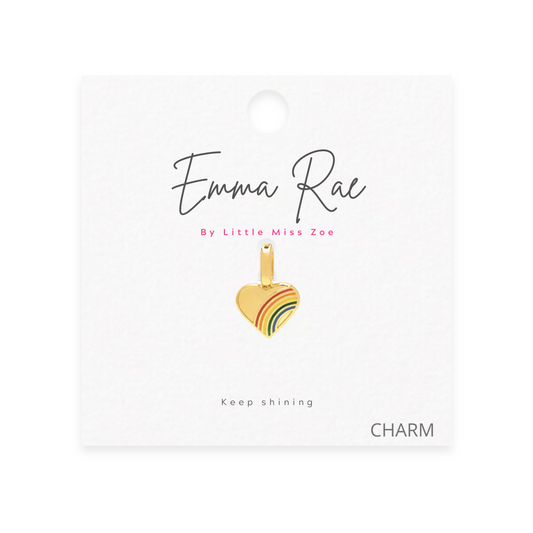 Rainbow Heart Sparkle Charm - Set of 3