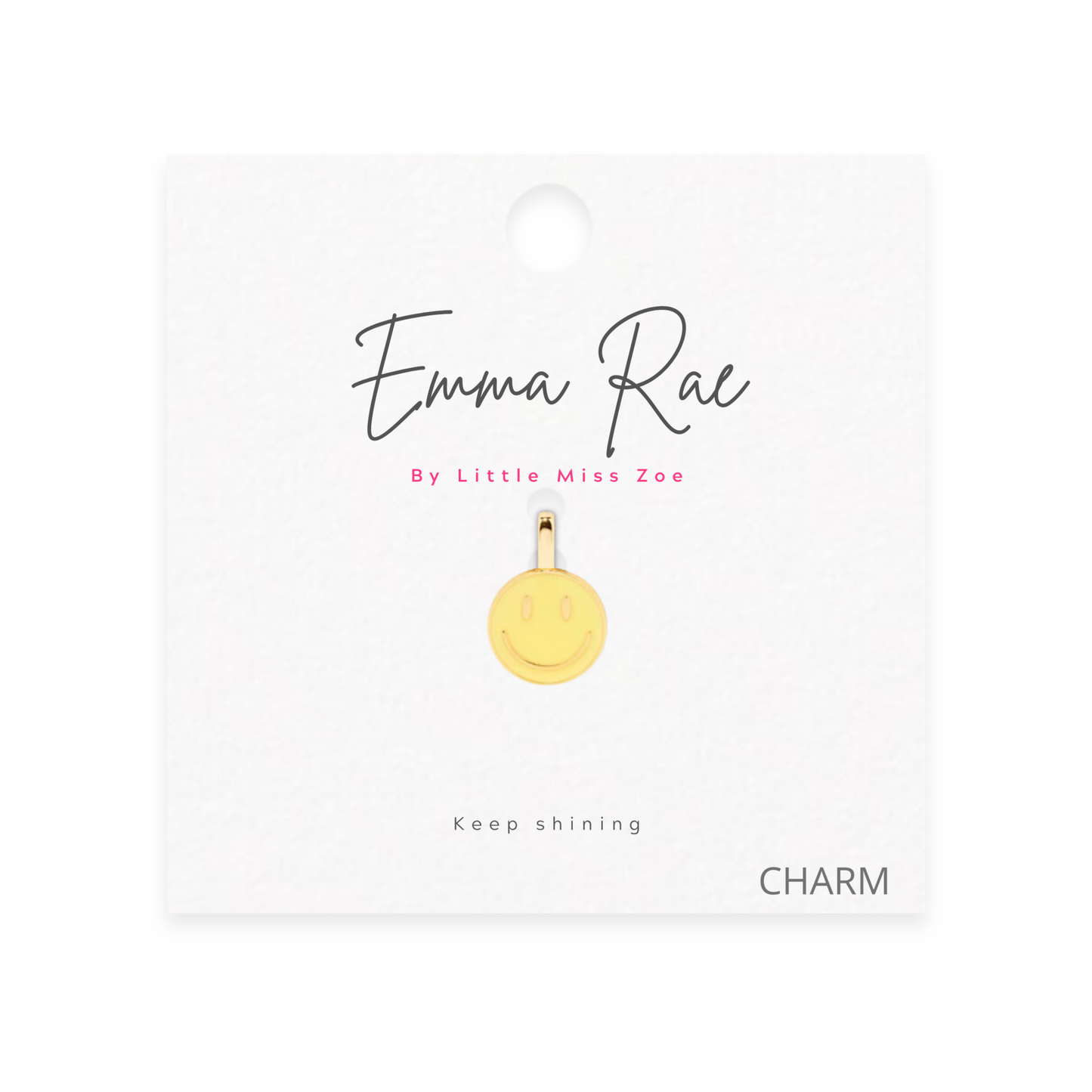 Smiley Sparkle Charm - Set of 3