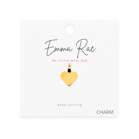 Gold Heart Sparkle Charm - Set of 3