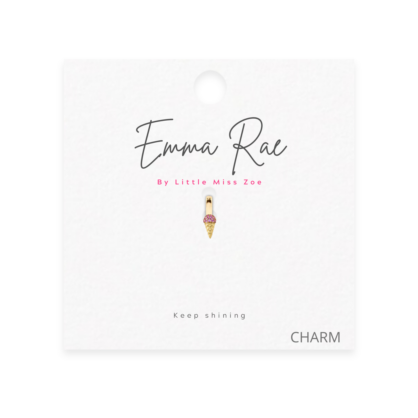 Ice Cream Sparkle Charm - Set of 3