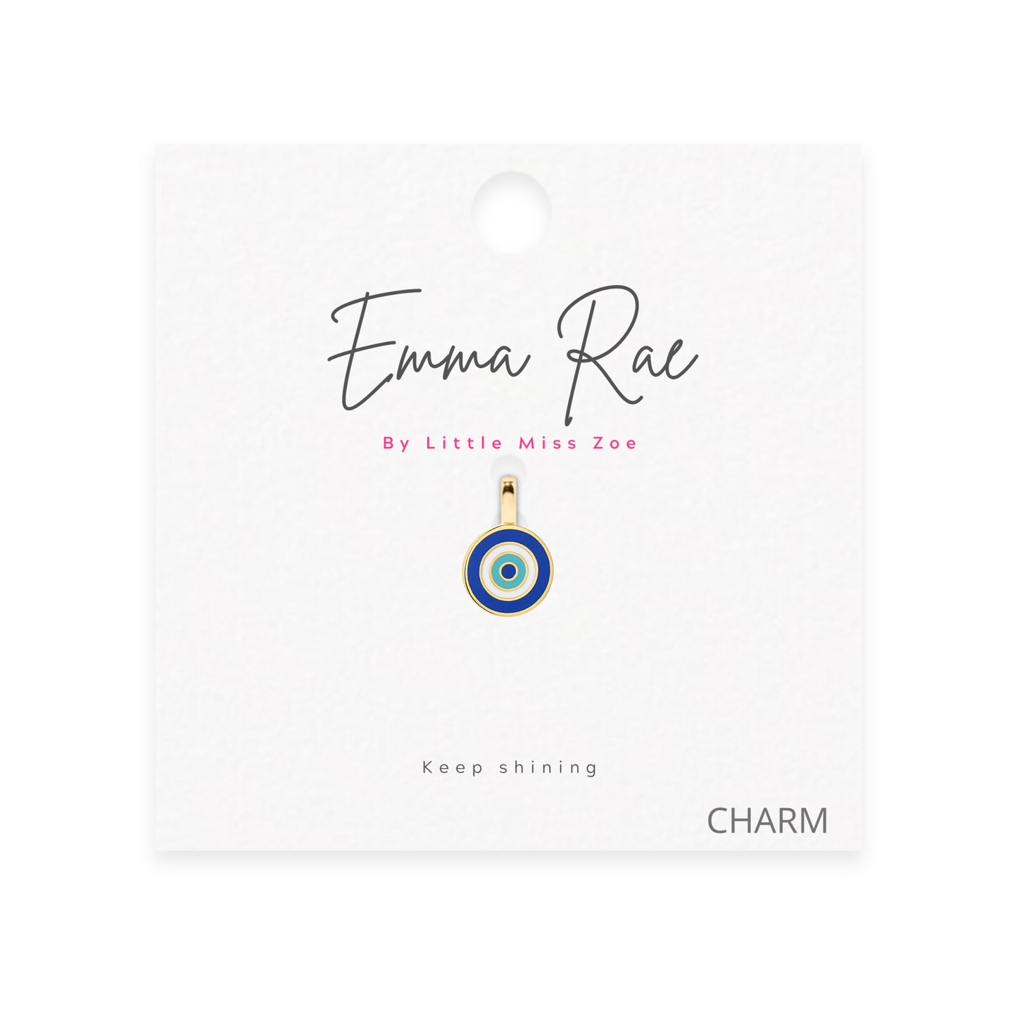 Navy evil Eye Sparkle Charm - Set of 3