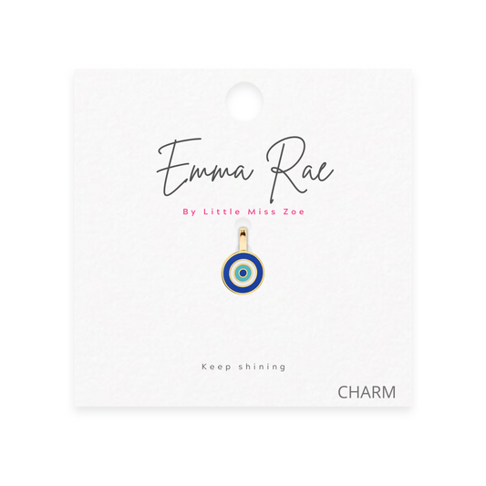 Navy evil Eye Sparkle Charm - Set of 3