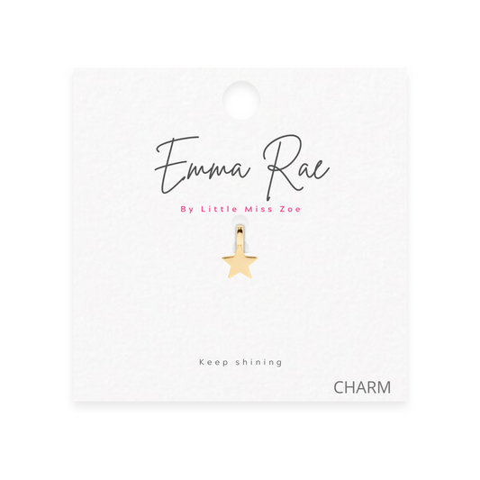 Gold Star Sparkle Charm - Set of 3