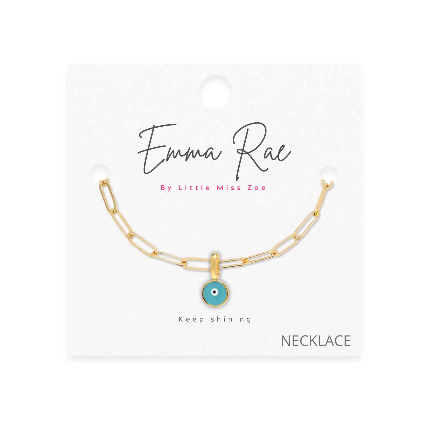 Evil Eye Sparkle Charm Necklace - Set of 3