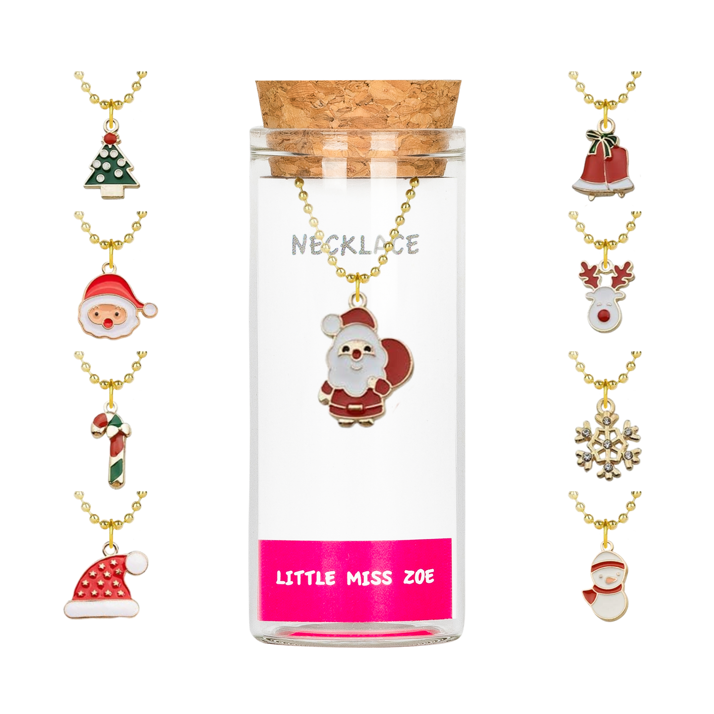 Holiday Collection Charming Necklace in a Bottle - Set of 6