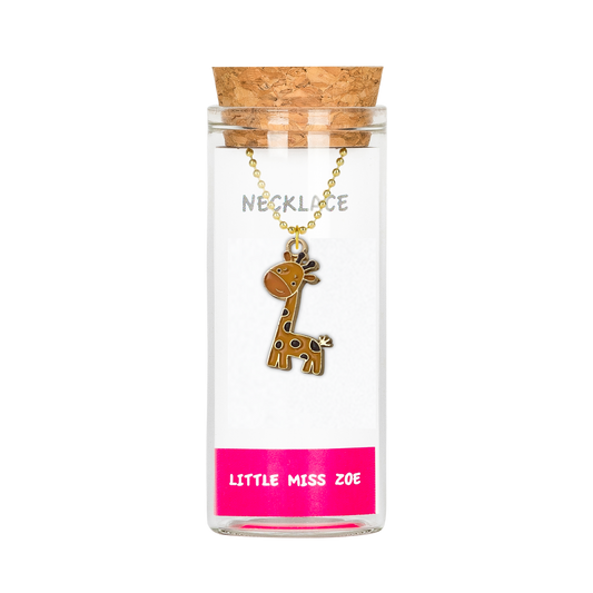 Giraffe Charming Necklace in a Bottle - Set of 3