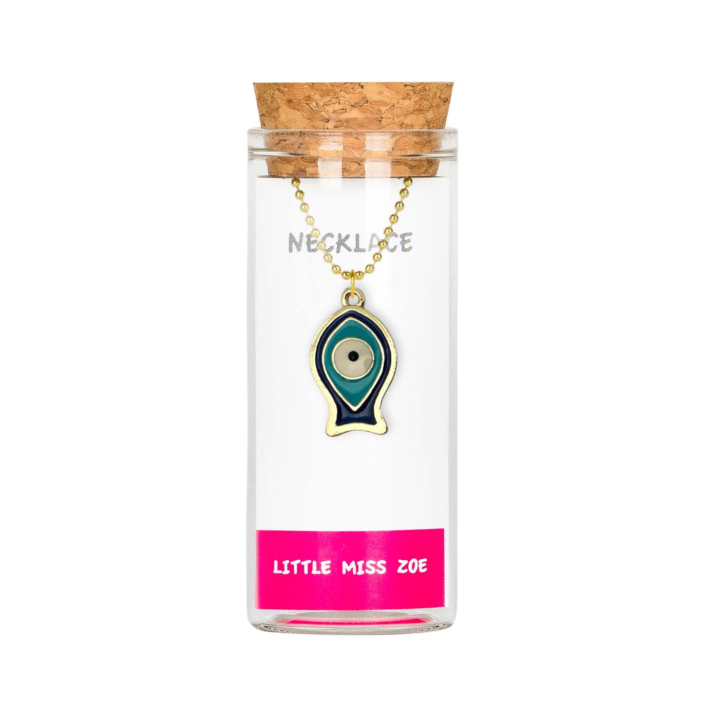 Fish Eye Charming Necklace in a Bottle - Set of 3