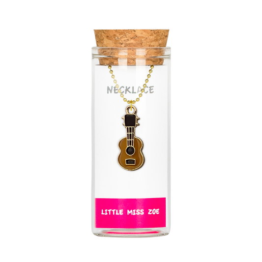 Guitar Charming Necklace in a Bottle - Set of 3