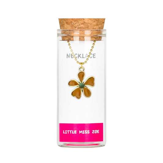 Yellow Flower Charming Necklace in a Bottle - Set of 3