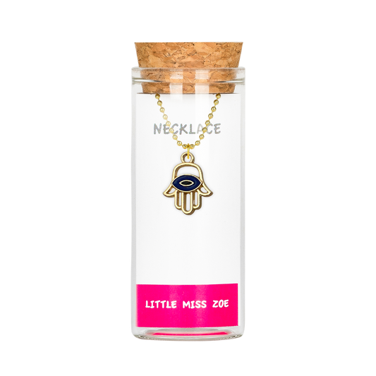 Hamsa Charming Necklace in a Bottle - Set of 3