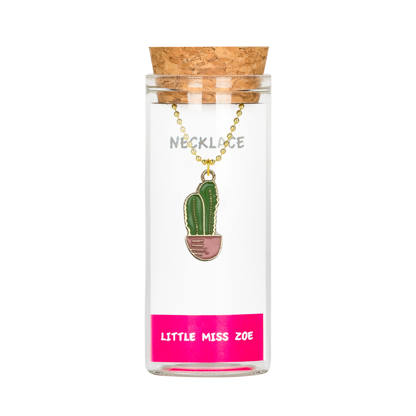 Cactus Necklace in a Bottle - Set of 3
