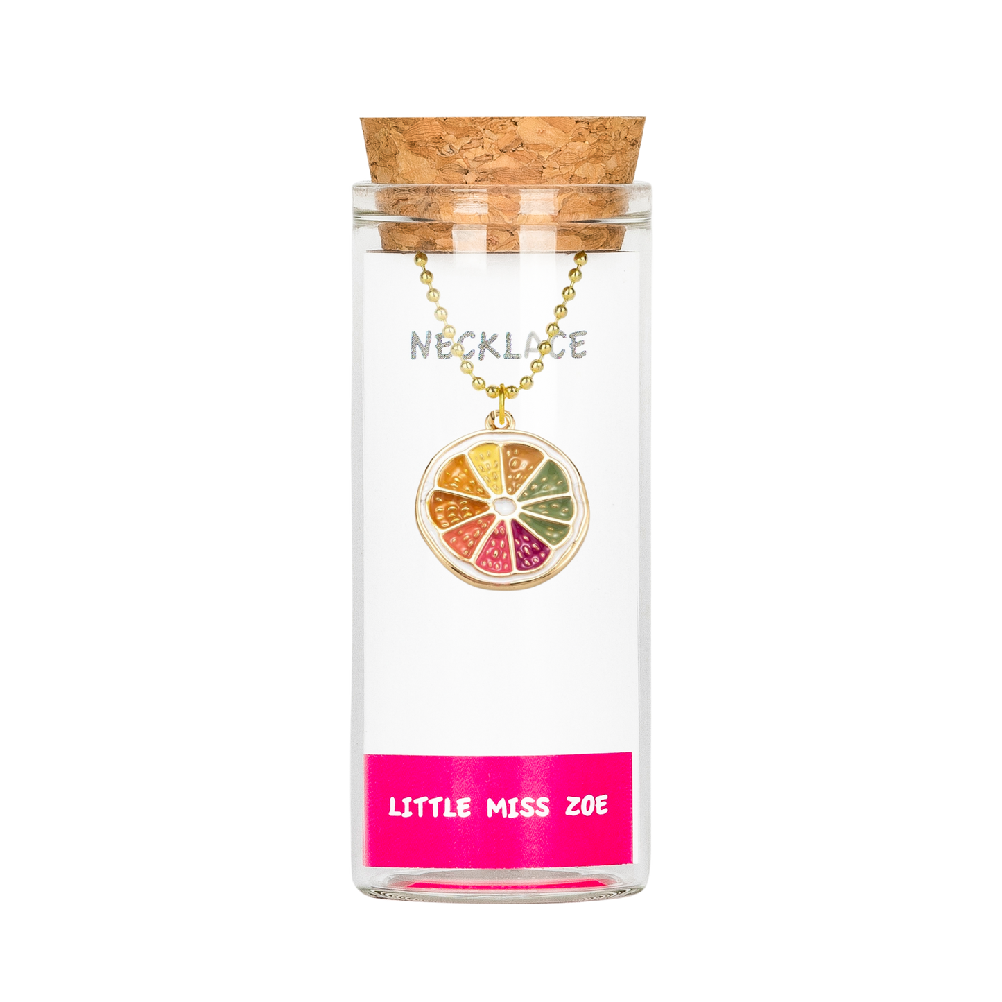 Colorful Lemon Charming Necklace in a Bottle - Set of 3