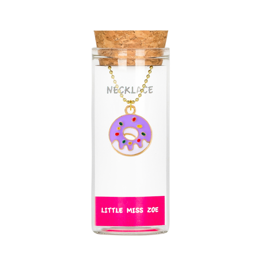 Sprinkled Donut Charming Necklace in a Bottle - Set of 3