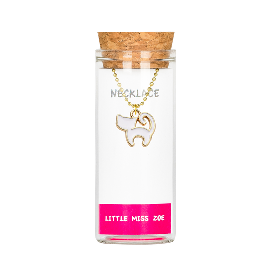 White Cat Charming Necklace in a Bottle - Set of 3