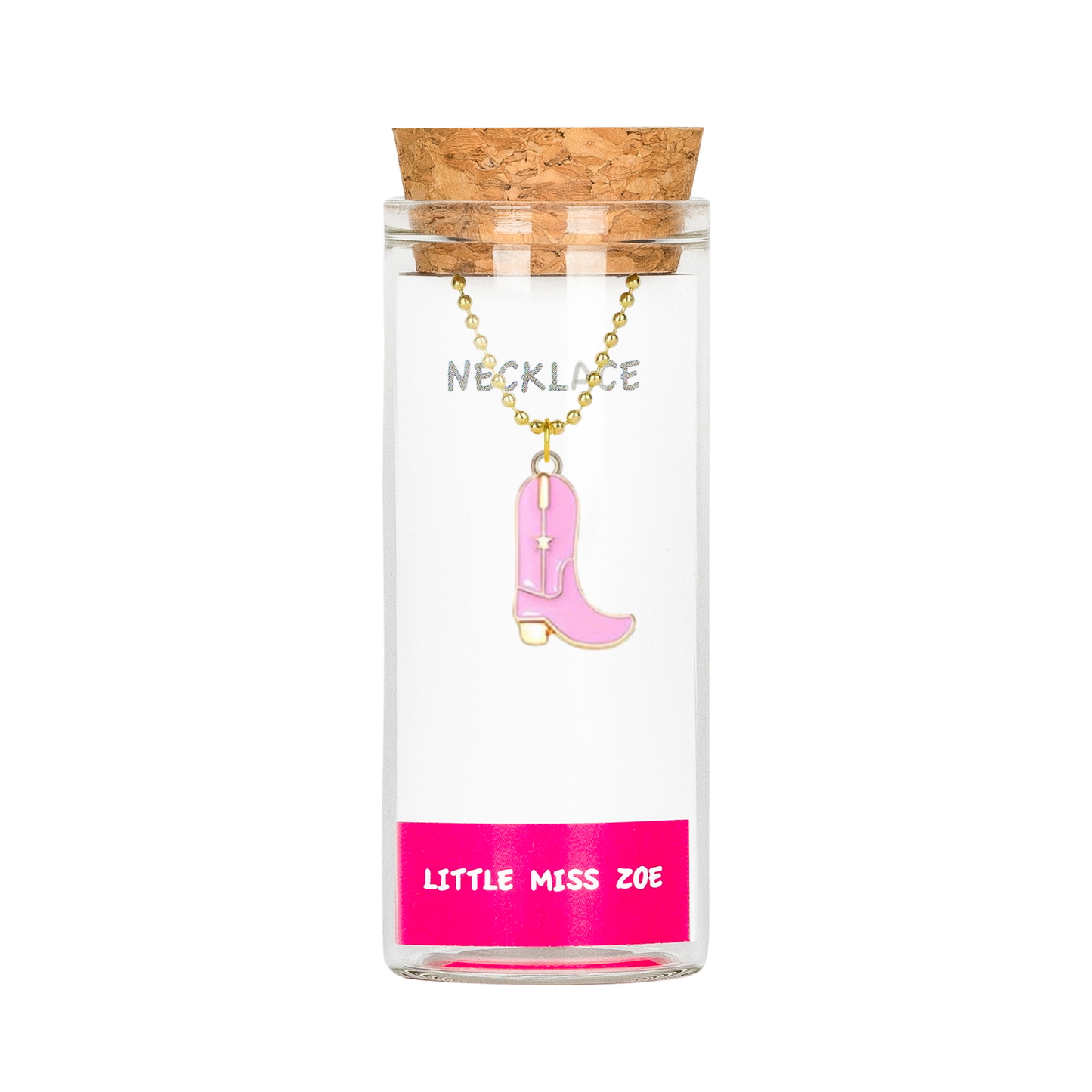 Cowgirl Boot Charming Necklace in a Bottle - Set of 3