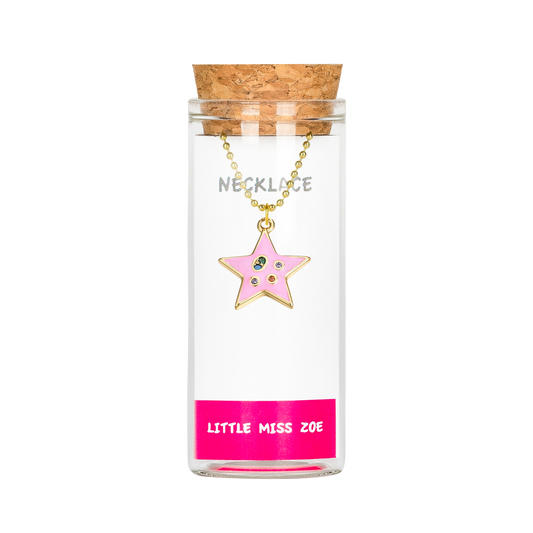 Pink Star Charming Necklace in a Bottle - Set of 3