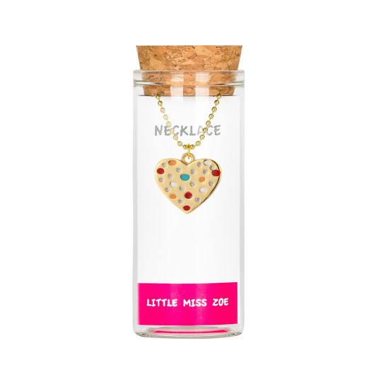 Dotted Heart Charming Necklace in a Bottle - Set of 3
