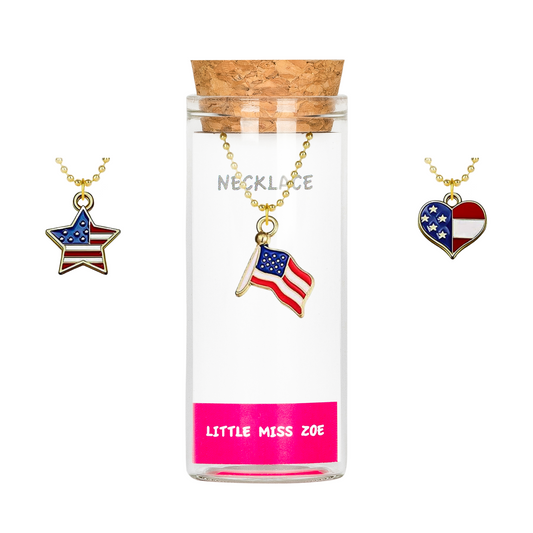 Flag Collection Charming Necklace in a Bottle - Set of 6