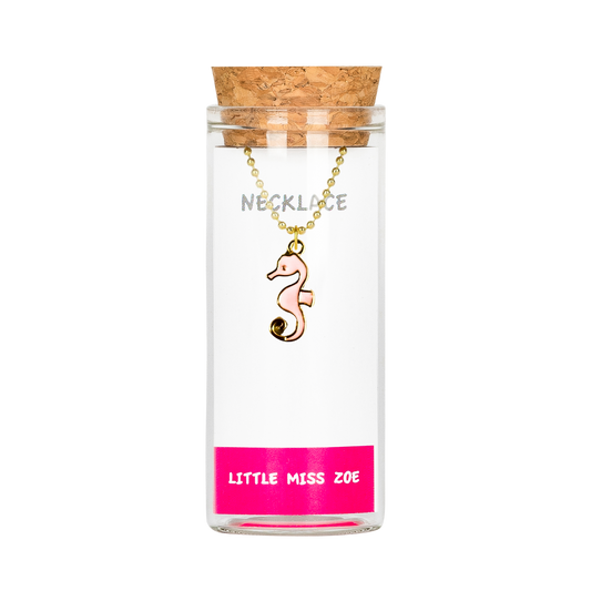 Seahorse Charming Necklace in a Bottle - Set of 3