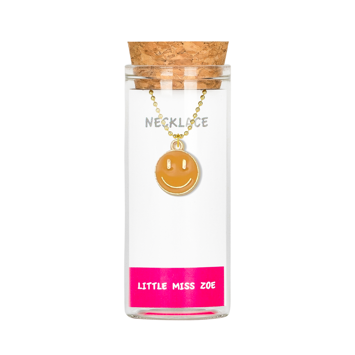 Smiley Charming Necklace in a Bottle - Set of 3