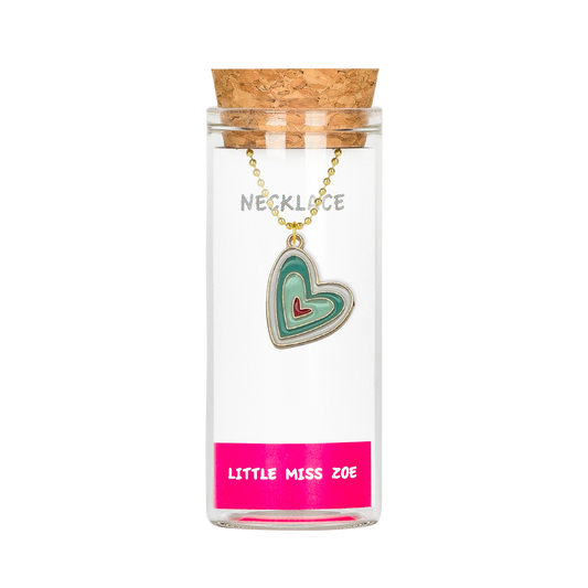 Turquoise Heart Charming Necklace in a Bottle - Set of 3