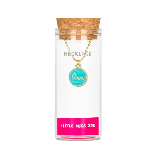 Round Love Charming Necklace in a Bottle - Set of 3