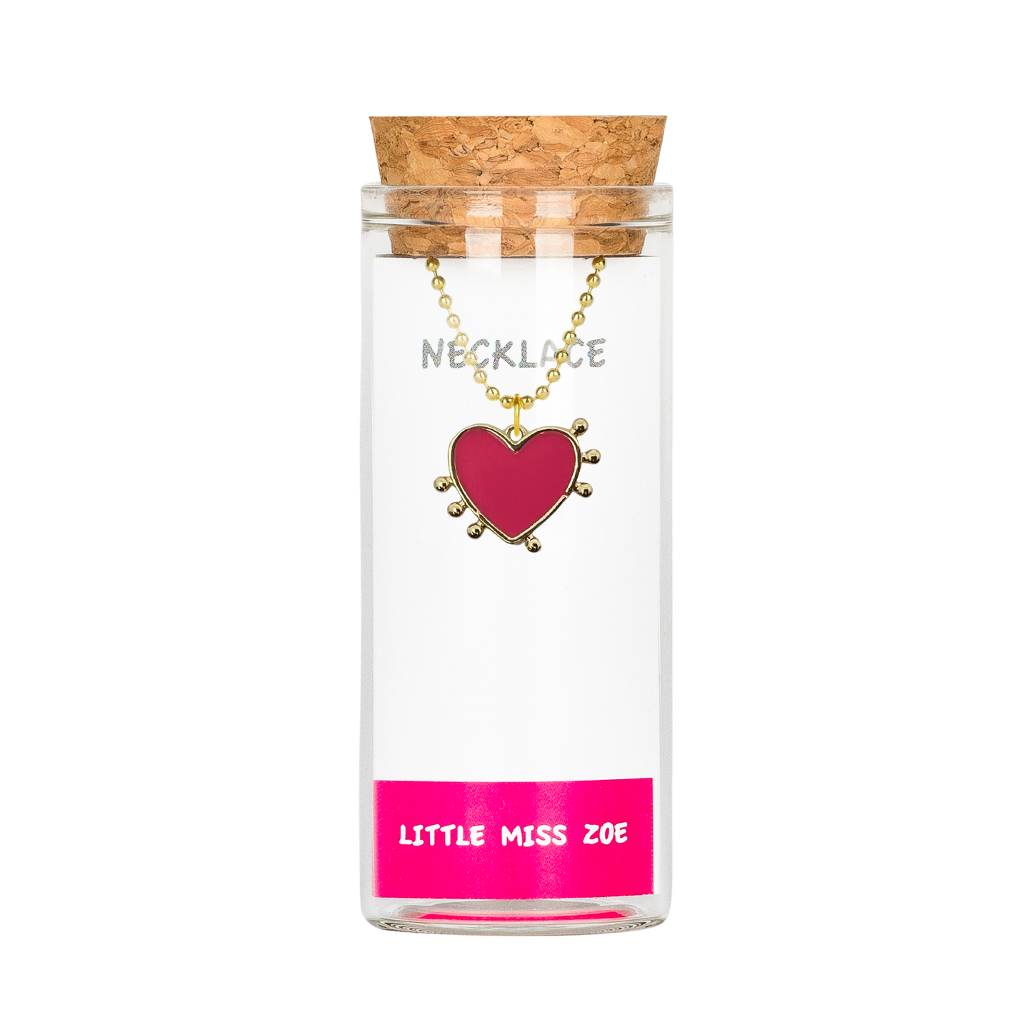 Spike Heart Charming Necklace in a Bottle - Set of 3
