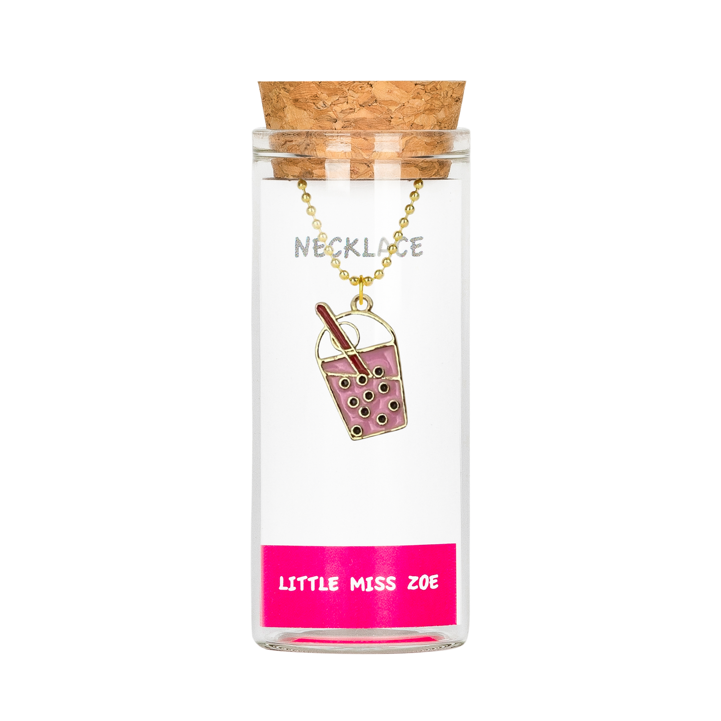 Boba Drink Charming Necklace in a Bottle - Set of 3