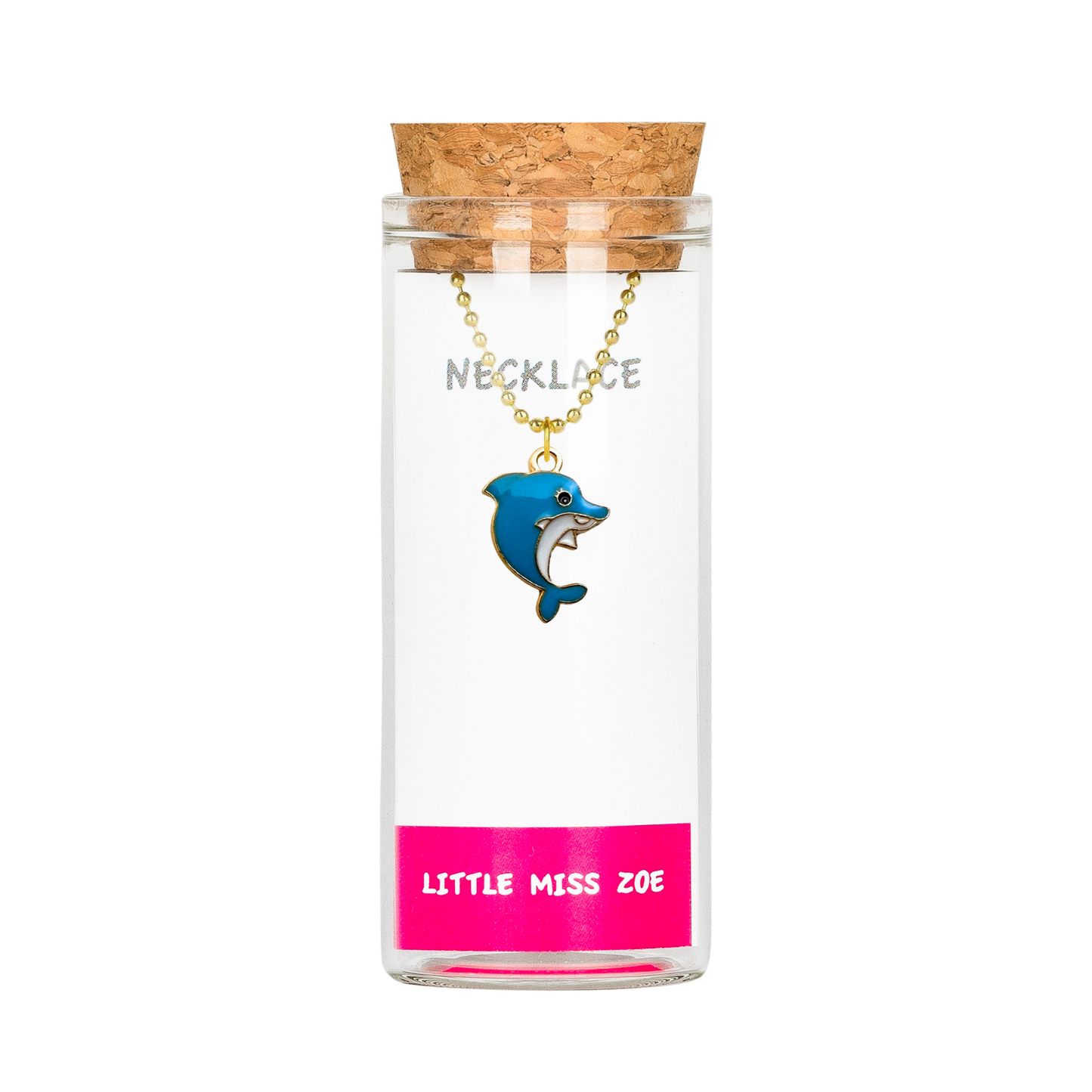 Dolphin Charming Necklace in a Bottle - Set of 3
