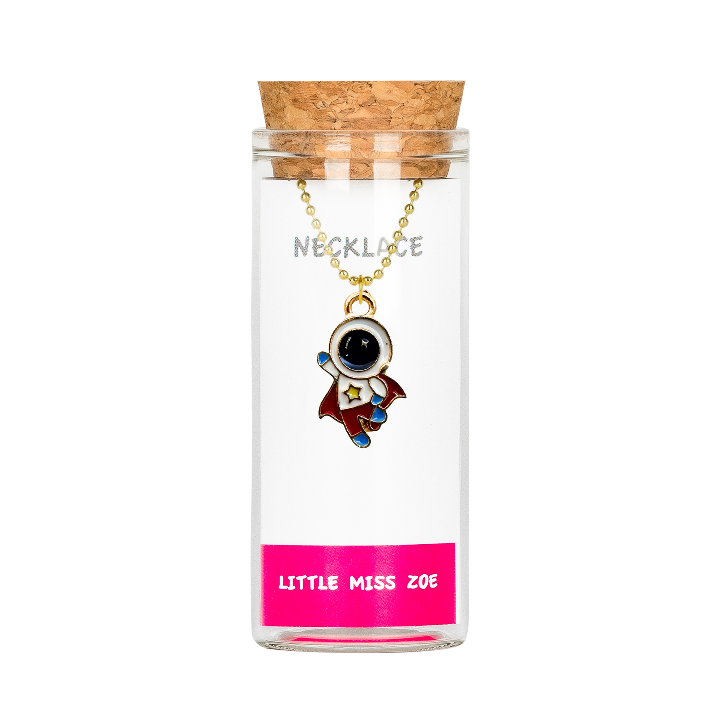 Space Guy Charming Necklace in a Bottle - Set of 3