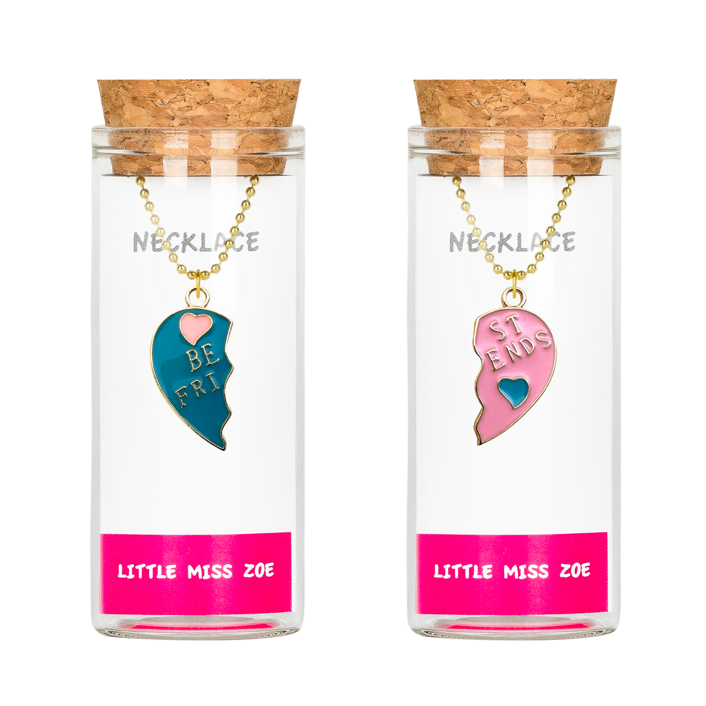 BFF Charming Necklace in a Bottle - Set of 3 left and 3 right