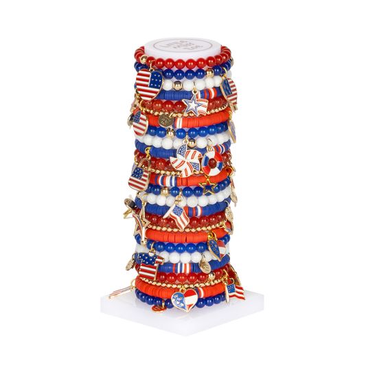 Patriotic Bracelet Tower - Set of 25 Bracelets