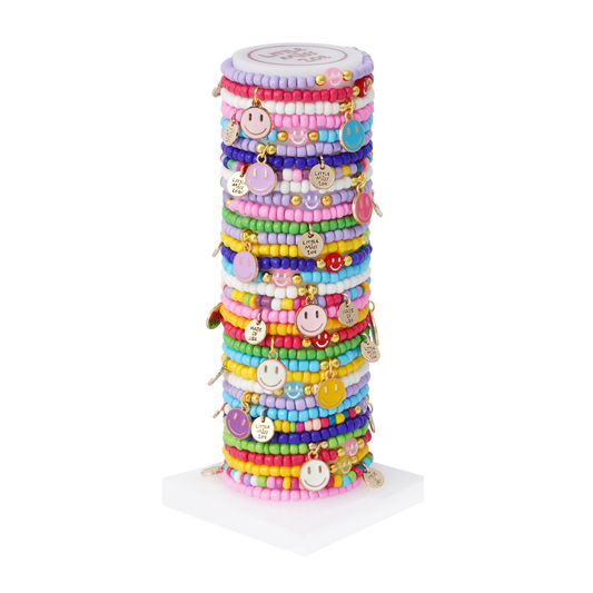 Smiley Seed Bead - Set of 25 Bracelets