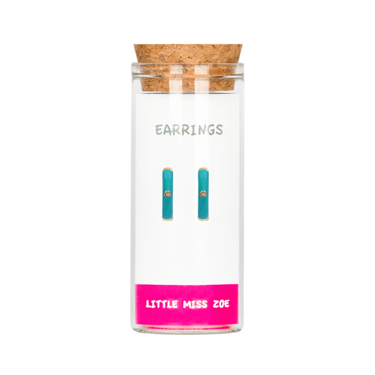 Blue Hoop Earrings in a Bottle - Set of 3