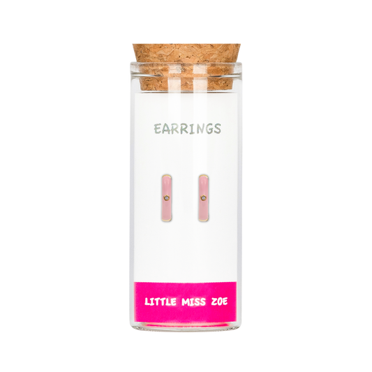 Pink Hoop Earrings in a Bottle - Set of 3