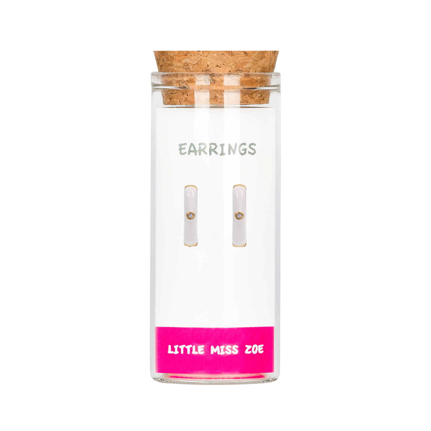 White Hoop Earrings in a Bottle - Set of 3