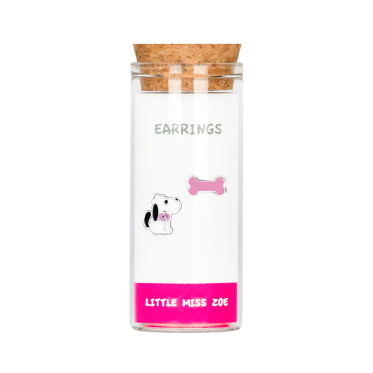 Dog/Bone Stud Earrings in a Bottle - Set of 3
