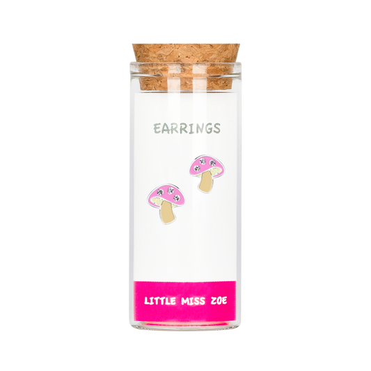 Mushroom Stud Earrings in a Bottle - Set of 3