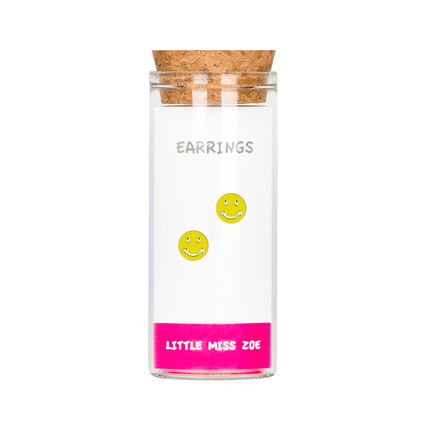 Yellow Smiley Stud Earrings in a Bottle - Set of 3