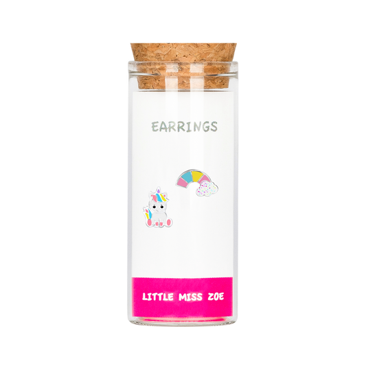 Unicorn/Rainbow Stud Earrings in a Bottle - Set of 3