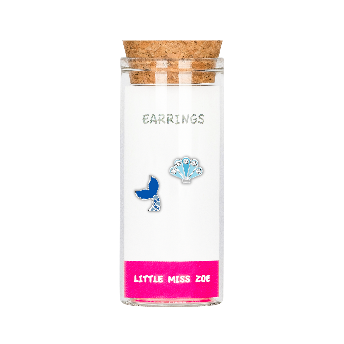 Mermaid Tail/Shell Stud Earrings in a Bottle - Set of 3